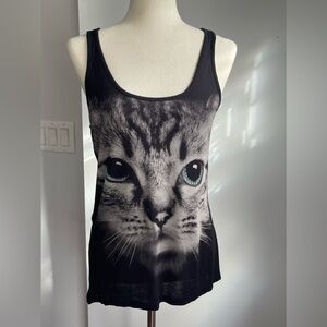 Cat Print Tank Top